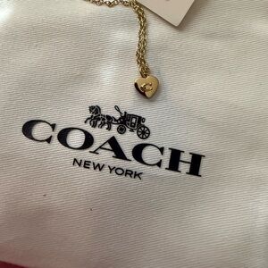 Coach Gold Heart Charm Necklace